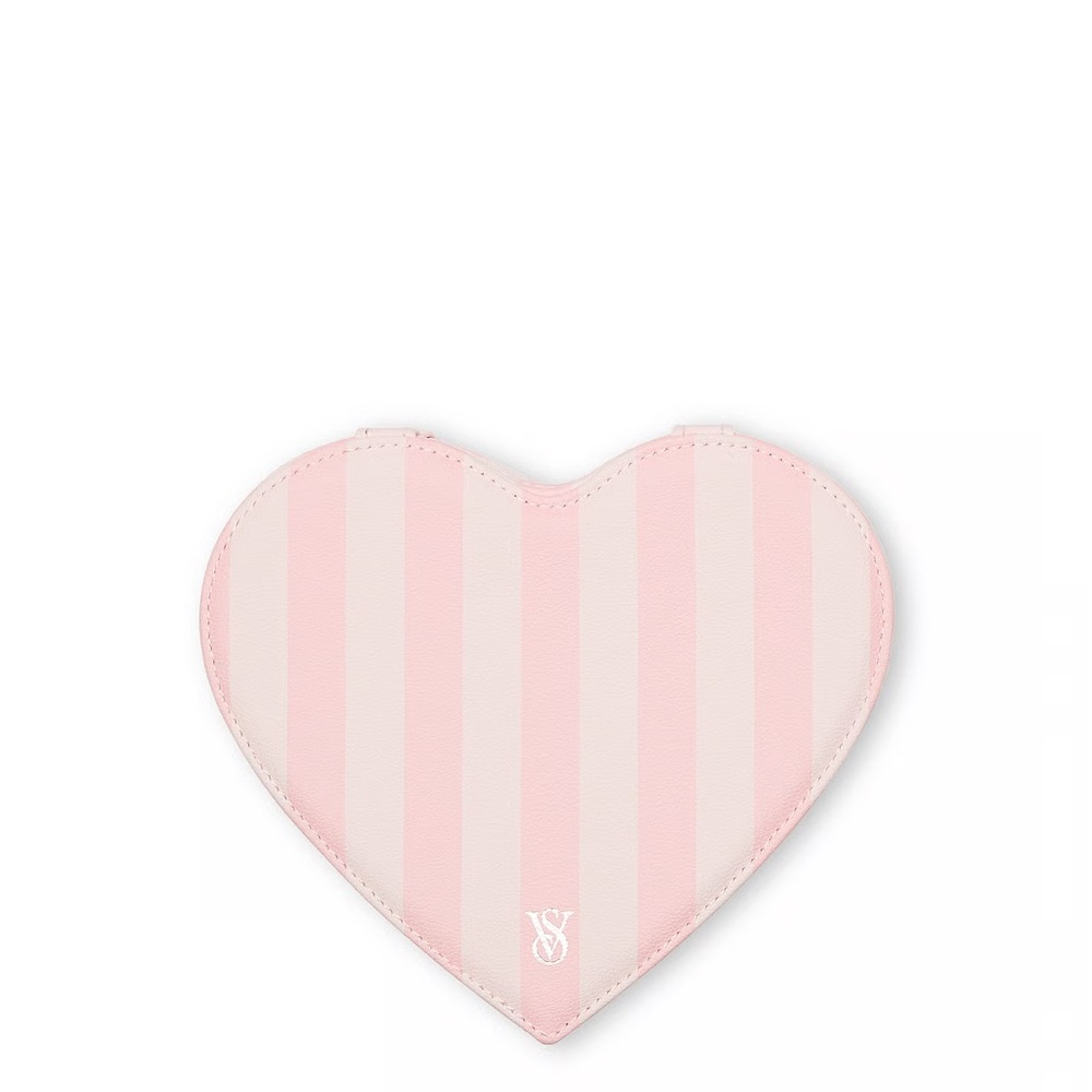 Victoria's Secret Pink Striped Heart Bag
